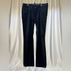White House Black Market Noir Velvet Velour Pant Jeans Black Crystals - Size 6R